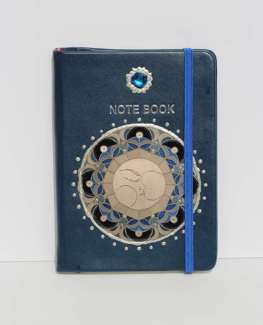 ISLA DE LA LUNA Note Book Moon Goddess Dark Blue Silver Dream Diary Happiness Love Travel Journal Wish Agenda Writers Journalling Gift