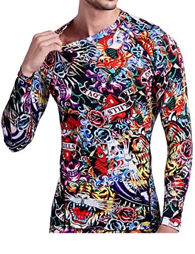 ARMEDES Men's Compression Quick Dry Baselayer Activewear Light Weight Long Sleeve T-Shirt