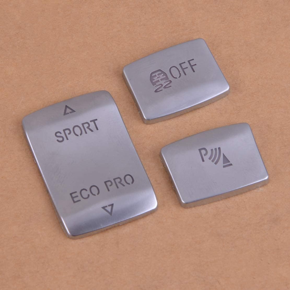 Silver 3Pcs/Set Car Inner Abs Chrome Center Gear Shift Position Panel Switch Button Cover Trim Fit For Bmw 1 2 3 Series