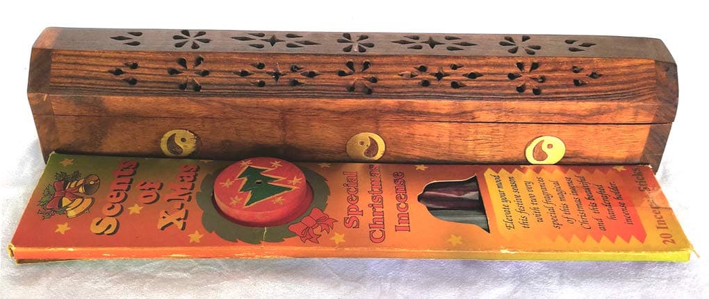 Incense Burning Box with Incense Compartment + 20 Incense Sticks