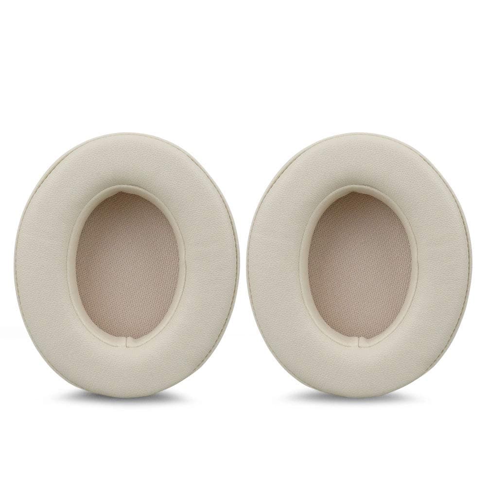 Beats Studio 2/3 Replacement Earpads,Protein Leather/Memory Foam Ear Cushion Pads Cover Ear Cups for Beats Studio 2.0 Wired/Wireless B0500/B0501 & Studio 3.0 Over Ear Headphones by Dr. Dre Beige