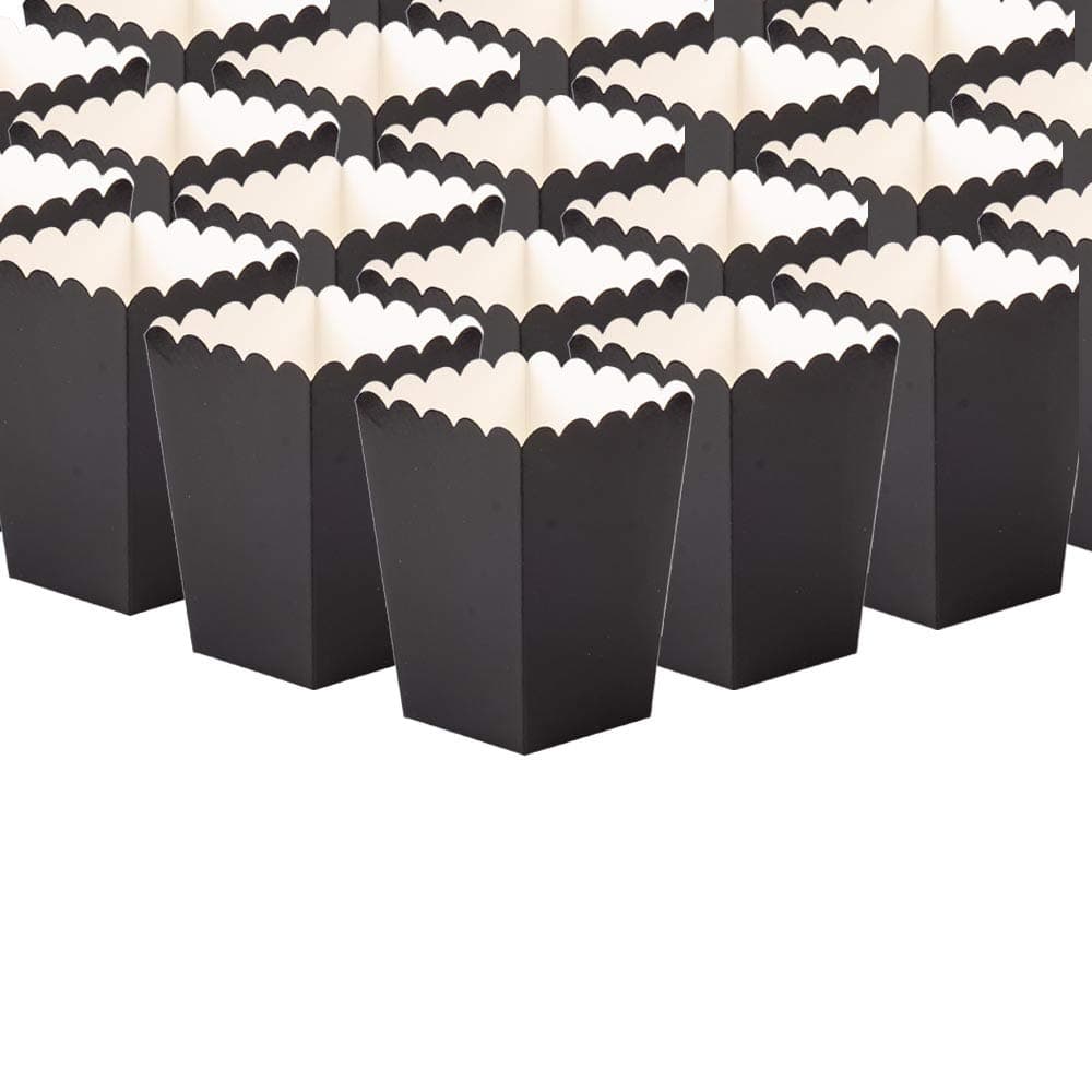 GAKA Black 36 Pcs Popcorn Boxes Mini Paper Popcorn Box Cardboard Popcorn Container for Party Supplies