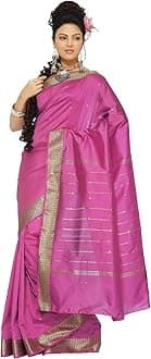 Sanskruti India Womens Indian Ethnic Traditional Banarasi Art Silk Saree Sari Wrap Fabric Dress Drape