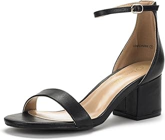 DREAM PAIRSWomens Low-Chunk Low Heel Pump Sandal