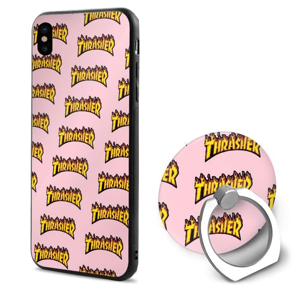 Thrasher Funny Hard Silicone iPhone X Case Ring Shockproof with Newest Style Case for iPhone X