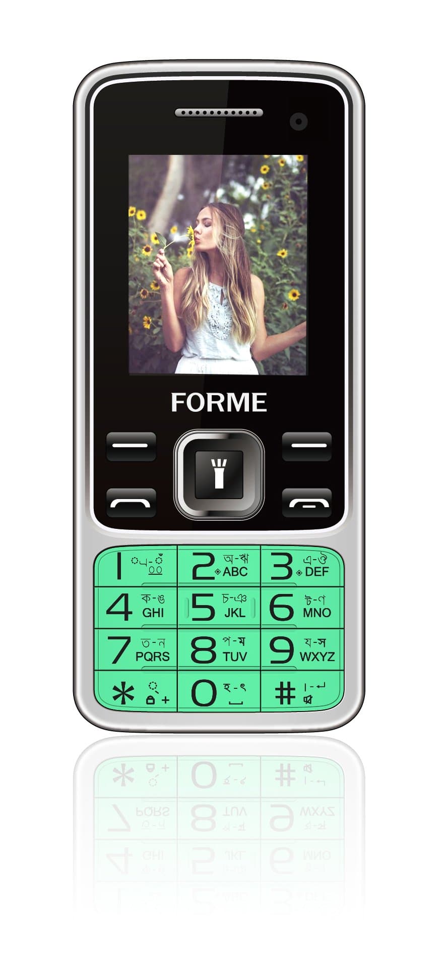 Forme N9+ Selfie Camera Dual SIM Phone | Torch | Wireless FM (Green)