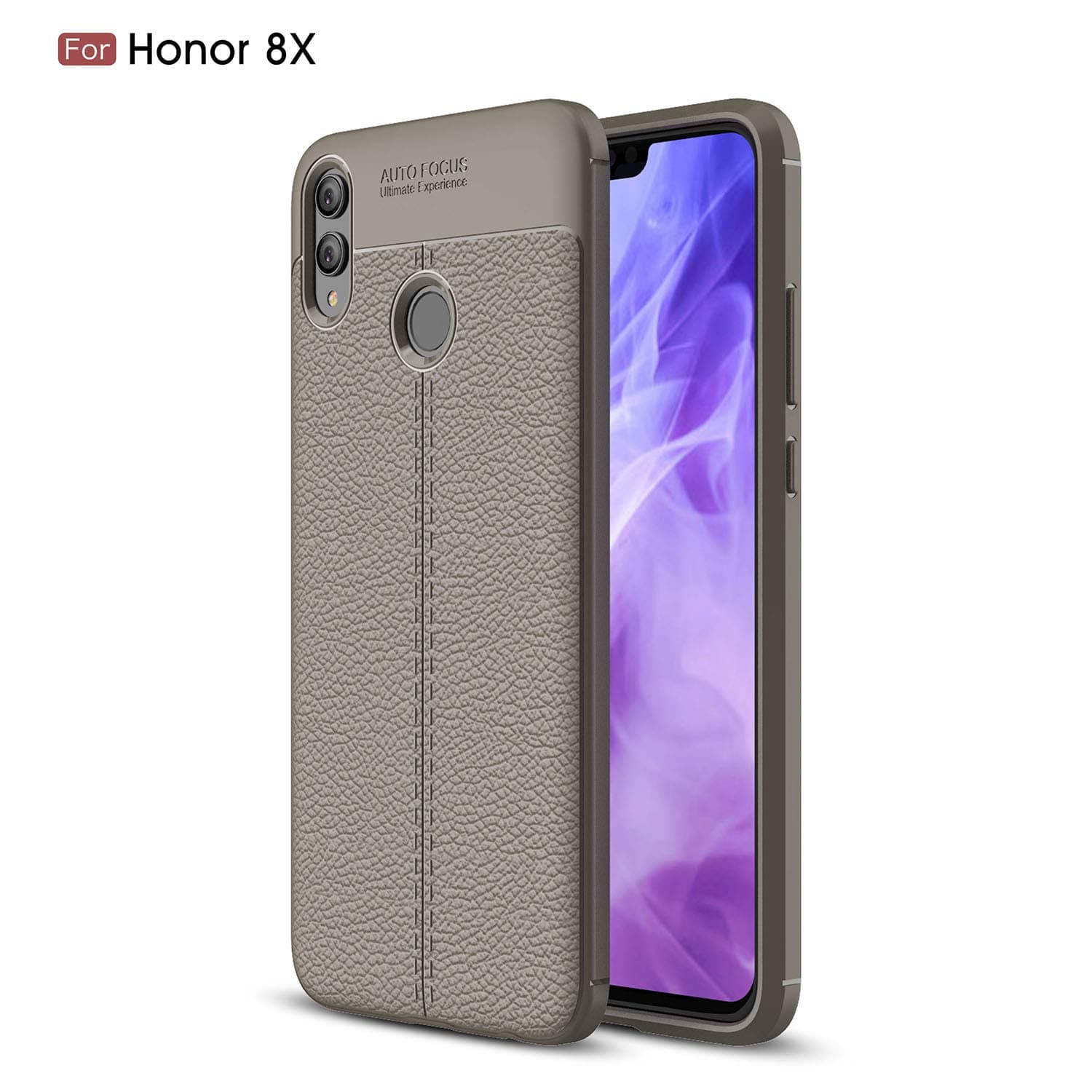 CruzerLite Honor 8X Case, Flexible Slim Case with Leather Texture Grip Pattern and Shock Absorption TPU Cover for Huawei Honor 8X (Gray)