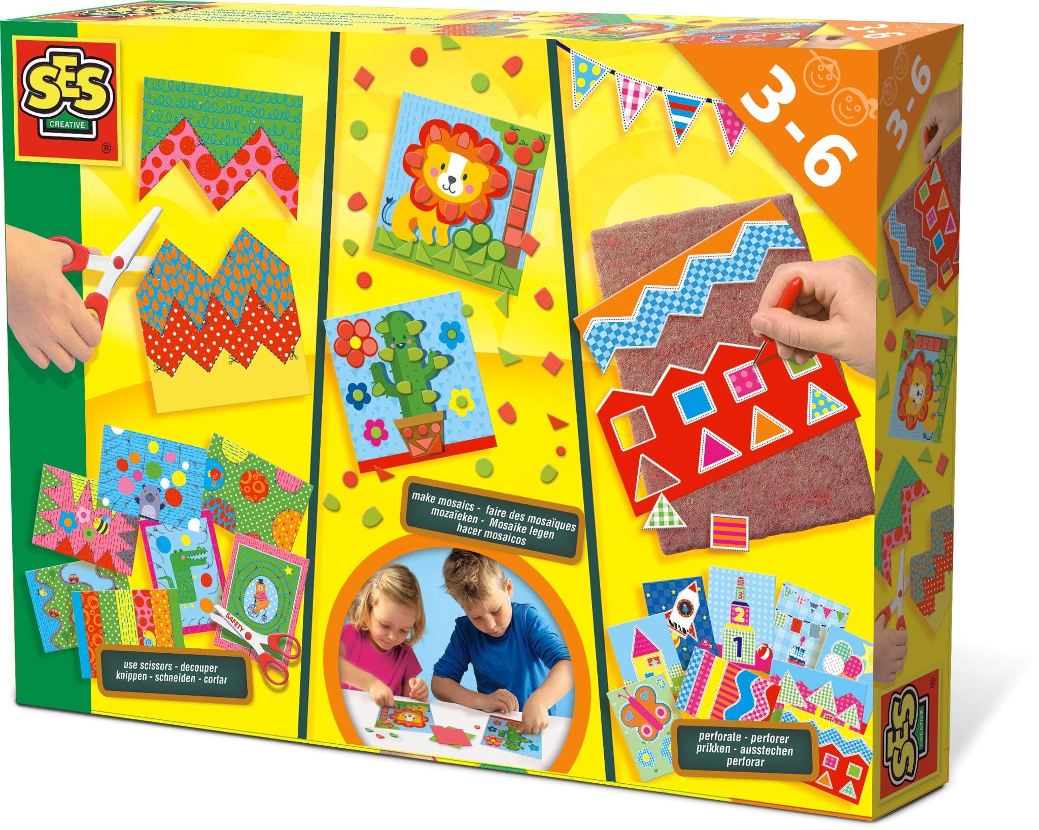 SES Creative 14878" I Learn to Cut, Make Mosaics and Perforate Activity Set, Mixed