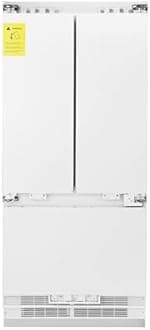 ZLINE Autograph Edition 36 Inches 19.6 Cubic Feet French Door Built-In Bottom Freezer Refrigerator with Water Dispenser and Ice Maker with Champagne Bronze Accents (RBIVZ-36-CB)
