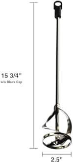 Edward Tools Paint and Mud Mixer for Drill - Mixes 1 to 3 Gallons - 15 3/4" Length - 5/16" Hex Shaft - Zinc Plated Steel - Reinforced Weld - Non Slip Hex Head - Easy Clean - Paint Mixer Attachment (2)