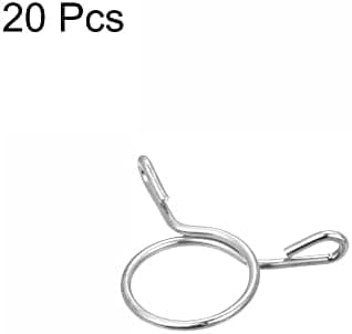 uxcell Fuel Line Hose Clips, 20pcs 15mm ID Fit 16.5-17mm OD Hose 304 Stainless Steel Water Pipe Air Tubing Spring Hose Clamps for Motorcycle Scooter