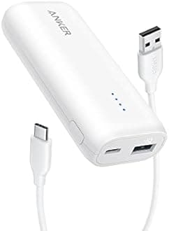 Anker Power Bank, Ultra-Compact 5,200mAh Portable Charger, PowerCore 5K Battery Pack, Compatible with iPhone 16/16 Plus/16 Pro/16 Pro Max/15/14 Series, Samsung, Google Pixel, LG (Adapter Not Included)