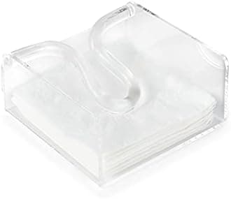 Huang Acrylic Clear Cocktail Bow-Rod Paper Napkin Holder with Weighted Arm | For Dinners, Weddings, Parties, and Bar Tops | Long Lasting Premium Acrylic Construction