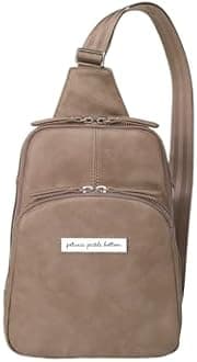 Petunia Pickle Bottom Criss-Cross Sling Bag, Crossbody for Women and Men, Adjustable Straps for a Custom-Fit, Spacious Main Pocket, Perfect for Travel & Everyday Use (Mink)