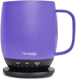 Nextmug - Temperature-Controlled, Self-Heating Coffee Mug (Violet - 14 oz.)