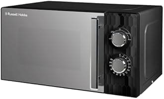 Russell Hobbs Honeycomb RHMM715B 17 Litre 700W Black Solo Manual Microwave with 5 Power Levels, Integrated Timer and Defrost Function