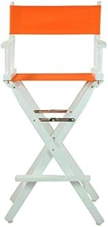 30" Director's Chair White Frame-Tangerine Canvas
