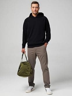 JMIERR Men's Chino Pants Casual Elastic Waist Tapered Golf Trousers