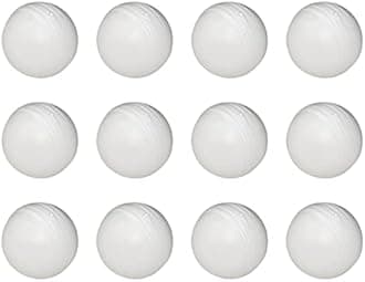 TRIPLET JAGMOOLYA Products Plastic Cricket Training Ball White Toy Balls for Cricket for Indoor and Outdoor Game Kids Choice Now Days (White Ball Pack of) (12)