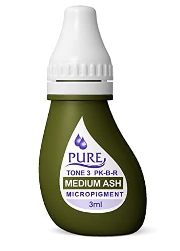 BIOTOUCH Micropigment Pure Medium Ash for Permanent Makeup Microblading Supplies Eyebrow Shading Micropigmentation Cosmetic Tattoo Ink Lip Eyeliner 3ml, Bottle