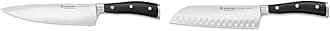 WÜSTHOF Classic IKON 8-Inch Chef's Knife & Classic IKON 7" Hollow Edge Santoku Knife