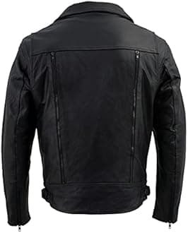 Milwaukee Leather LKM1781 Men's The Legend Classic Black Premium Leather Motorcycle Jacket w/Quilted Liner