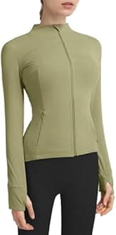 Locachy Women's Slim Fit Full Zip Athletic Running Sports Workout Jacket with Pockets