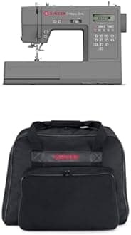 SINGER Electronic Heavy Duty Sewing Machine with 411 Stitch Applications + SINGER Machine Carrying Case, Black, Spacious Case Fits Most Standard Sewing Machines and Sergers, Fully-Padded Interior