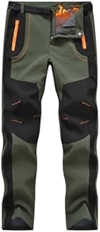 Rdruko Men's Snow Ski Pants Waterproof Insulated Winter Hiking Snowboard Fleece Lined Pants with Belt