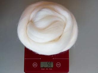 100% Merino Rowing Wool Giant Yarn Extreme Arm Knitting Felting Wool Tops Bulky -White,50 g - 4 kg (200 g)