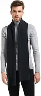 LanHong Men Winter Cashmere Scarf Wool Soft Warm Knitted Casual Scarves for Men