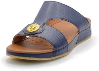 1018 Arabic Sandals for Men - Traditional Leather Men Sandals - Anti Slippery Mens Sandals - Open-Toe Leather Sandals for Men