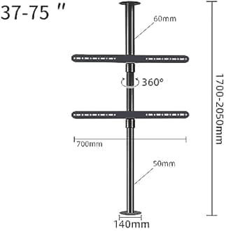 Adjustable Tilt Swivel TV Ceiling Mount - LCD TV 360 Degree Rotating Frame Floor Stand Partition Wall Rotating Rack Rotating TV Cabinet Rotating Base, Fits 32-75inch LED Screen Display ( Size : 170-20
