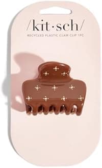 Kitsch Rhinestone Hair Claw Clip, Strong Grip Recycled Plastic Hair Clip for Thick, Curly & Fine Hair, Medium | Ideal Gifts for Women, Camel, 1pc