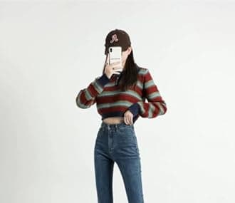 Women Casual Denim Pants High Waist Flare Leg Jeans with Pocket