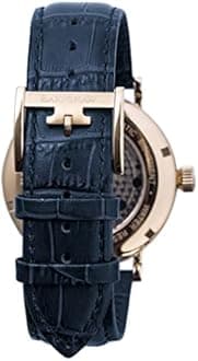 Thomas Earnshaw Mens 43mm Beaufort Anatolia Double Barrel Automatic Watch with Open Heart Dial and Genuine Leather Strap ES-8059