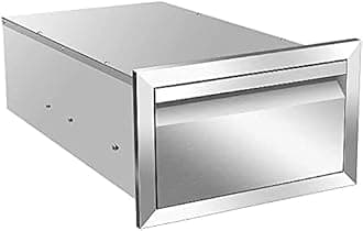 Outdoor Kitchen Drawer Stainless Steel BBQ Triple Drawer Flush Mount for Outdoor Kitchen Island,-14W X 8.5H X 23D Inch
