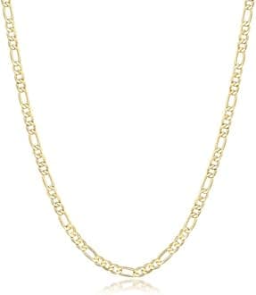 Gold Necklace For Women 3.2mm Wide Figora Chain 14K Gold Necklace Beauty In Simplicity Jewelry For Women Neutral Design Necklaces For Mens Necklaces Chain 16-30