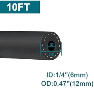 1/4 Fuel Line, NBR Rubber 1/4 Fuel Hose Nylon Braided, Fuel Line Hose for Automotive Vehicles(10FT)