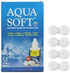 Aquasoft Multipurpose Solution for Soft Contact Lenses Pack (60 ml) with 4 Anti-Bacteria Leak-Proof Contact Lens Case