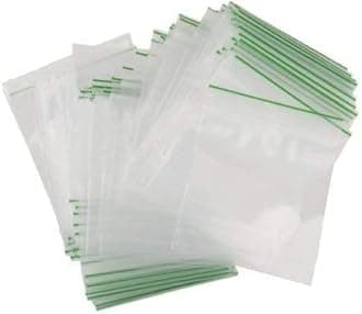 fogg supplies100 Grip Seal Bags | Reusable Strong Zip Lock | Small Clear Resealable Plastic Bags | Polythene Packaging for Food Storage, Jewellery - by (20 x 20-200 x 100) (20 x 20)