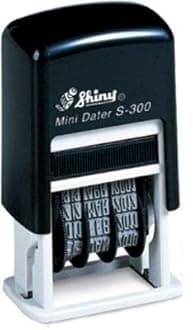 Shiny Mini Dater S-300 Self Inking Stamp (Blue Ink)