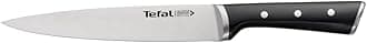Tefal Ice Force Stainless Steel Slicing Knife - 20cm - Premium Design, Long Lasting Performance - K2320714, Silver/Black