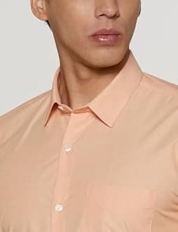 Peter England Men's Everday Regular Fit Solid Shirt | Cotton Rich | 5-Pin Pocketing