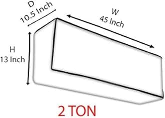 Split Ac Cover Indoor Unit For 2 Ton Capacity Ac, All Weather Polyester Cover / Attractive Digital Prints / Dustproof / Water Resistant Ac Cover (Grey Leaf)