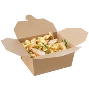 npak" 40 x Biodegradable Medium Kraft Leak-Proof Brown Leakproof Deli/Food Boxes/Takeaway 6"x5.75"x2.5 "