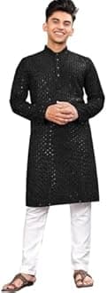 Men's Indian Ethnic Wear Straight Lucknowi Kurta