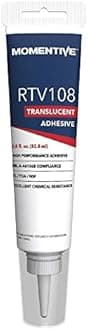 Momentive RTV108 One Part Silicone Sealant, 2.8 Ounce Tube, Translucent