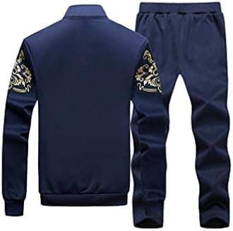PASOK Men's Casual Tracksuit Full Zip Running Jogging Athletic Sports Jacket and Pants Set