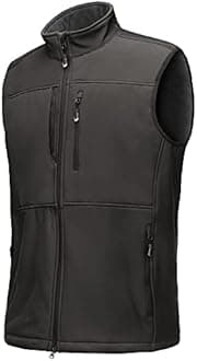 33,000ft Mens Softshell Gilet Activewear Vests Windproof Fleece Lined Outerwear Zipped Pockets Sleeveless Softshell Jacket for Leisure, Golf, Travelling